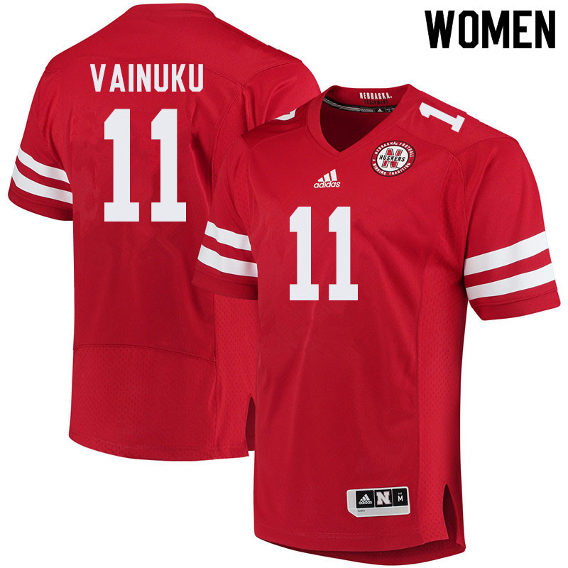 Women #11 Vaha Vainuku Nebraska Cornhuskers College Football Jerseys Sale-Red